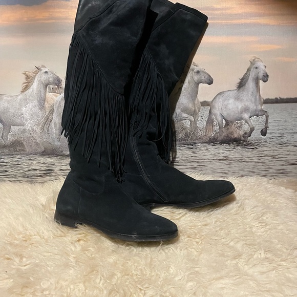 OTK Italian suede fringe boots - Picture 3 of 6
